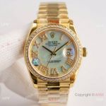 Swiss 2836 Rolex Datejust 36 Men Watch Gold President Roman Diamond-set